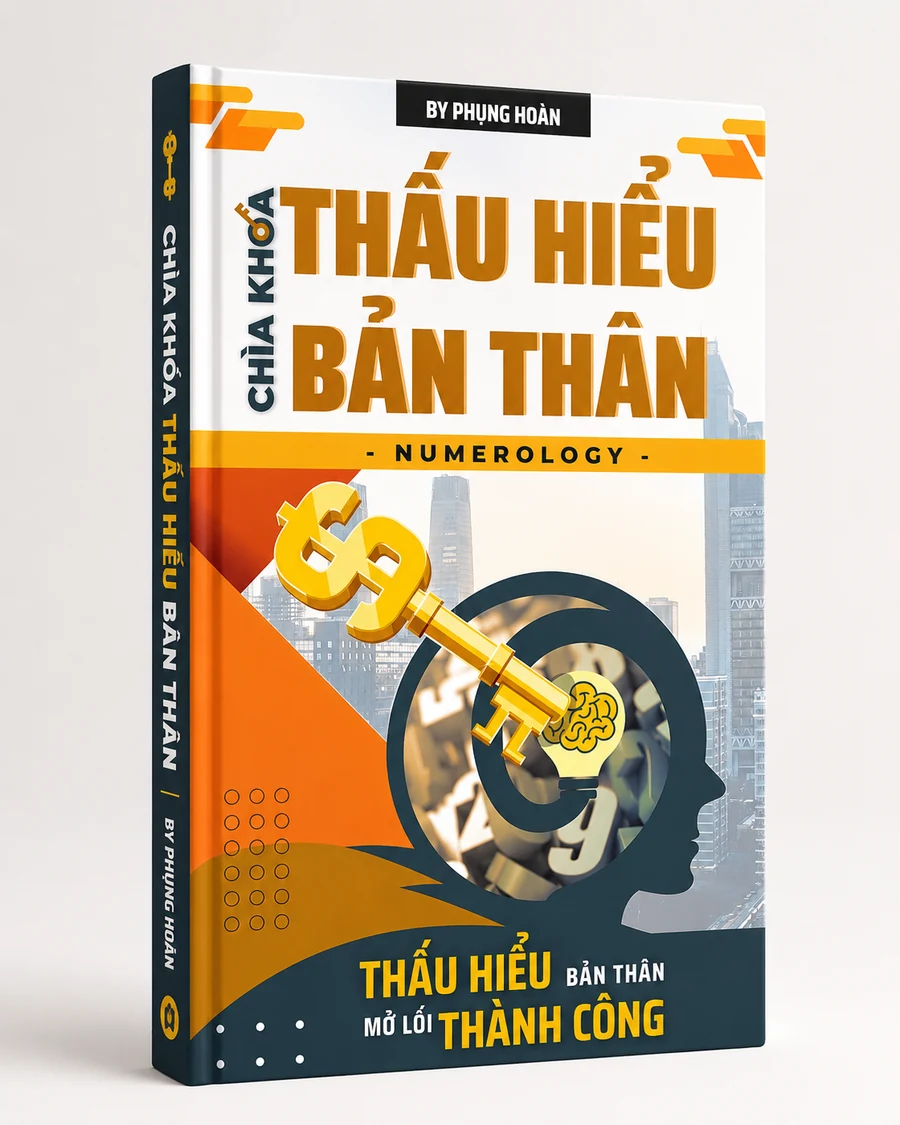 Mockup sách 3D Chìa Khóa Thấu Hiểu Bản Thân của tác giả Trần Ngọc Kim Hoàn