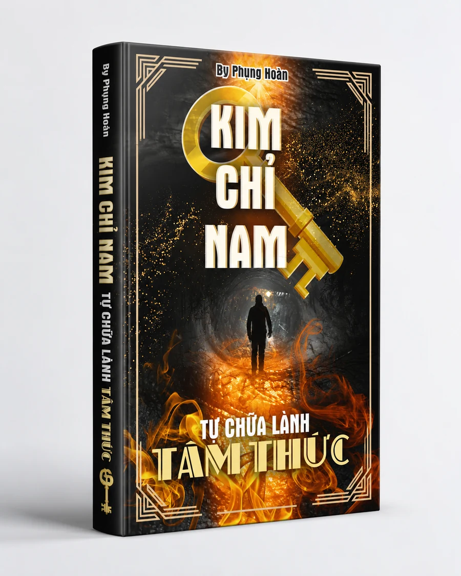 Mockup sách 3D Kim Chỉ Nam Tự Chữa Lành Tâm Thức của tác giả Trần Ngọc Kim Hoàn